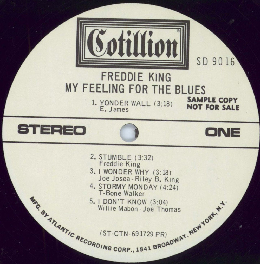 Freddie King My Feeling For The Blues - White label US Promo vinyl LP album (LP record) FDKLPMY795753