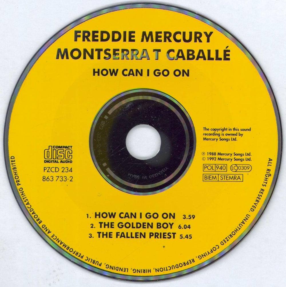 Freddie Mercury How Can I Go On German CD single (CD5 / 5") MERC5HO767519
