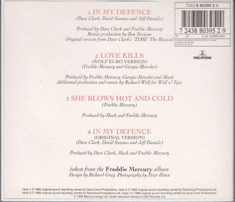 Freddie Mercury In My Defence - Part 1 & 2 UK 2-CD single set (Double CD single) MER2SIN88108