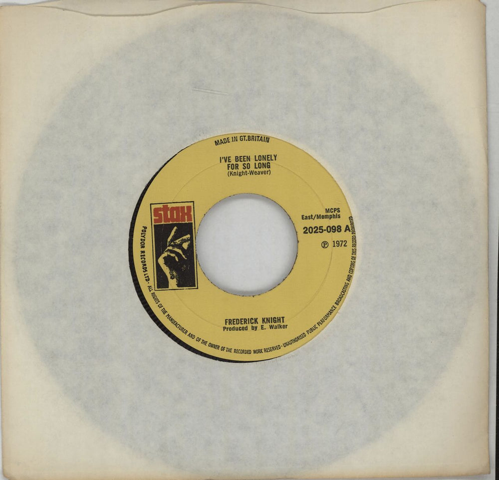 Frederick Knight I've Been Lonely For So Long - Wide Centre UK 7" vinyl single (7 inch record / 45) 2025-098