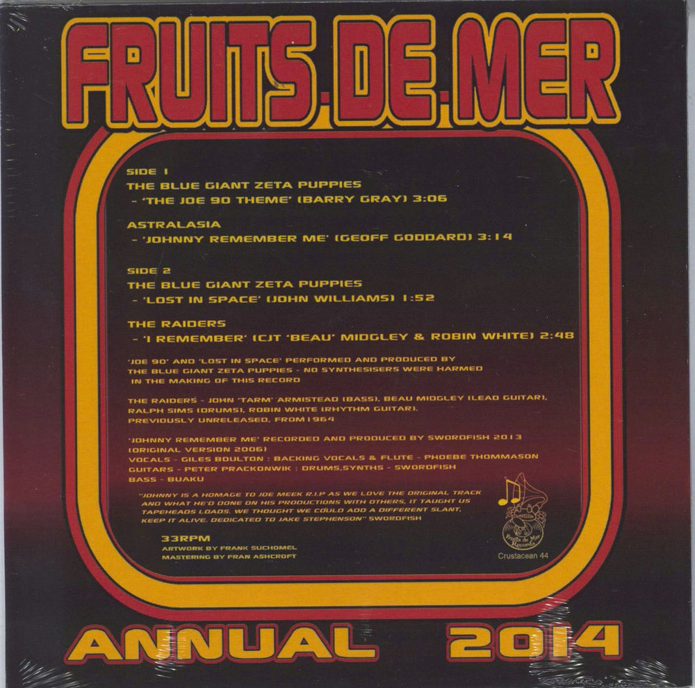 Fruits De Mer Fruits De Mer Annual 2014 - Black Vinyl - Sealed UK 7" vinyl single (7 inch record / 45)