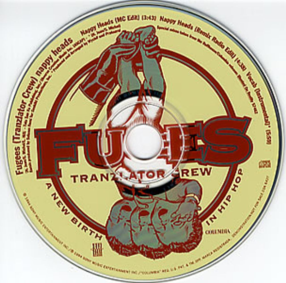 Fugees Nappy Heads - 3 Mixes US Promo CD single (CD5 / 5") FUGC5NA95618