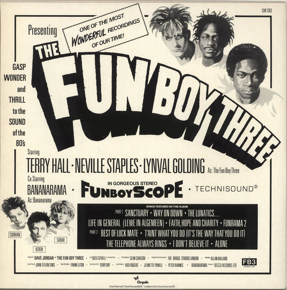 Fun Boy Three FB3 + Poster UK vinyl LP album (LP record)