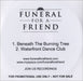 Funeral For A Friend Beneath The Burning Tree UK Promo CD-R acetate CD-R ACETATE