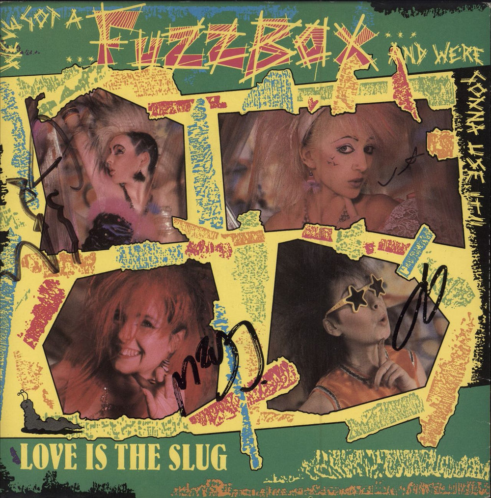 Fuzzbox Love Is The Slug + Comic - Signed UK 7" vinyl single (7 inch record / 45) UGH14N