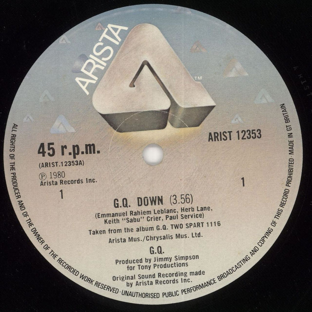 G.Q. G.Q. Down UK 12" vinyl single (12 inch record / Maxi-single) GJQ12GQ726507