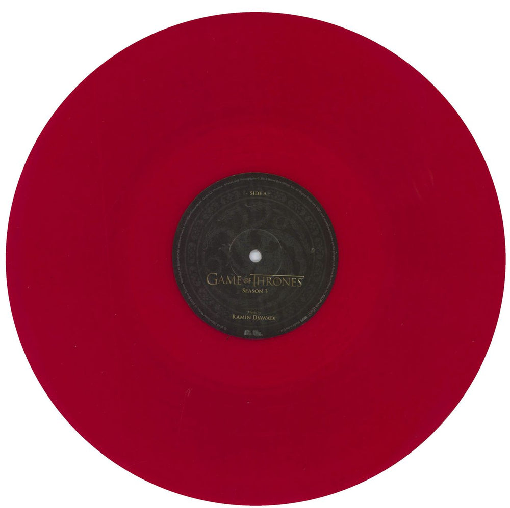 Game Of Thrones Game Of Thrones (Season 3)  - Red Vinyl UK 2-LP vinyl record set (Double LP Album) QJU2LGA831744