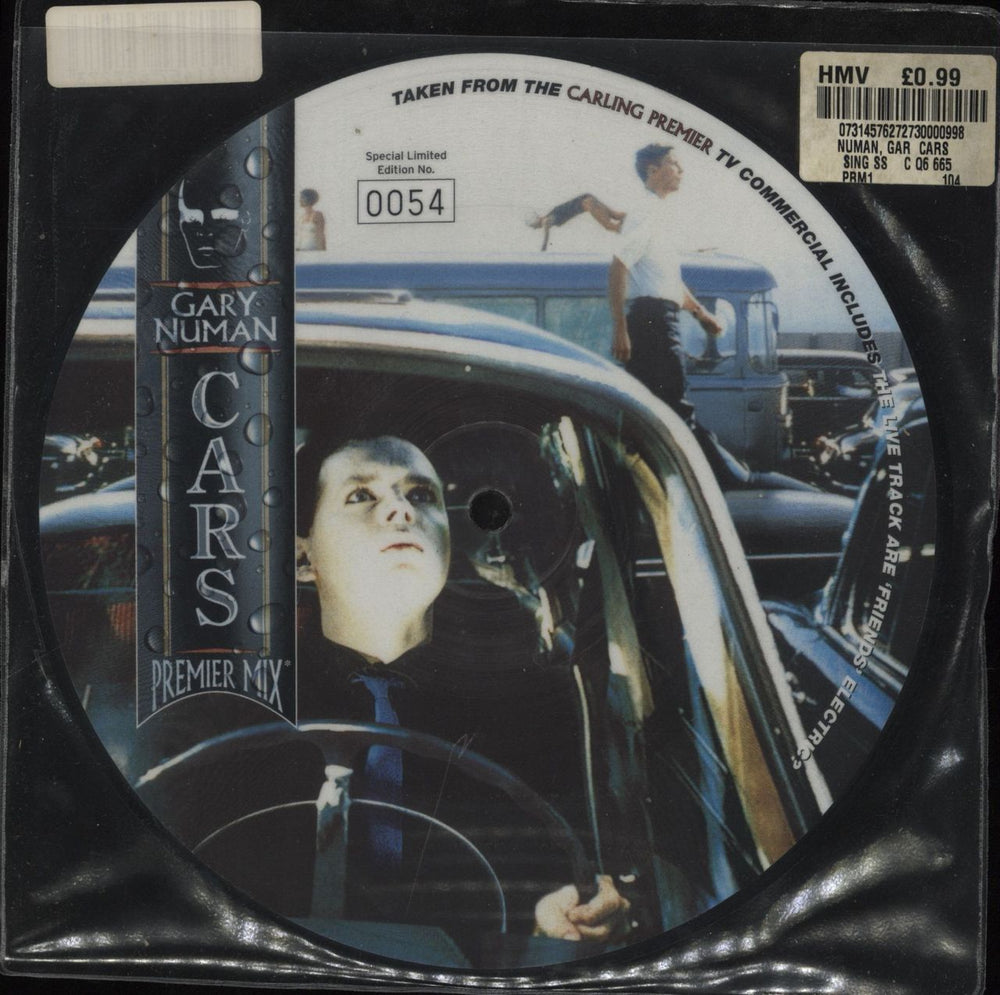 Gary Numan Cars - Premier Mix - 54 UK 7" vinyl picture disc (7 inch picture disc single) PRM1