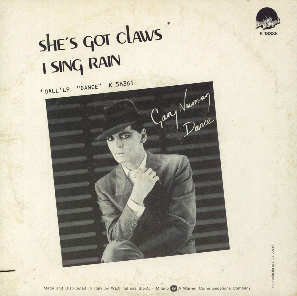 Gary Numan She's Got Claws Italian 7" vinyl single (7 inch record / 45)