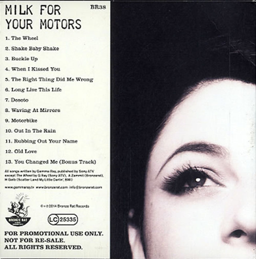 Gemma Ray Milk For Your Motors UK Promo CD album (CDLP) GKUCDMI609827