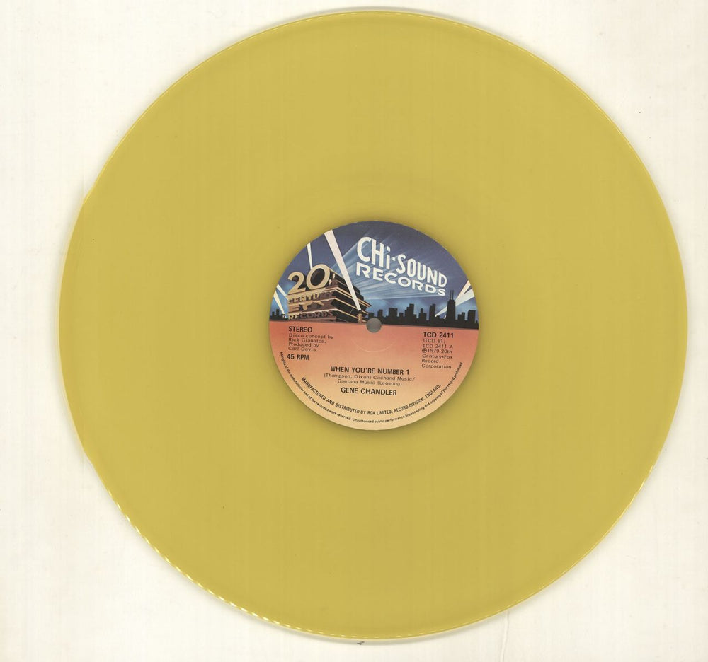 Gene Chandler When You're Number 1 - Yellow Vinyl UK 12" vinyl single (12 inch record / Maxi-single) TCD2411