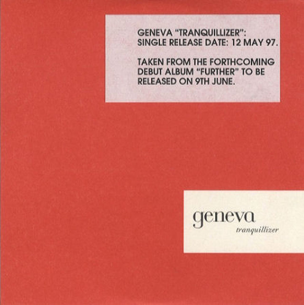 Geneva Tranquillizer UK Promo CD single (CD5 / 5") PNUD28CD