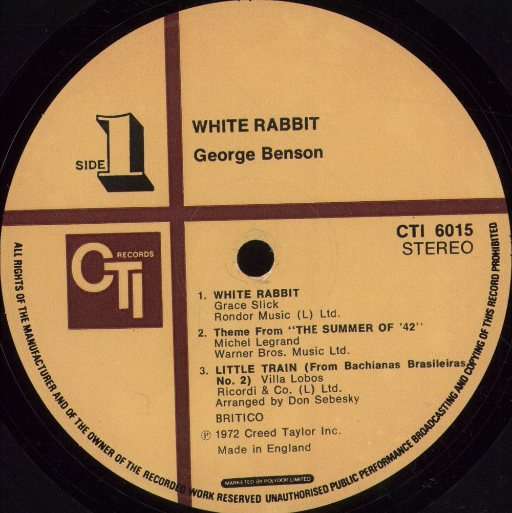 George Benson White Rabbit UK vinyl LP album (LP record) GBELPWH516446