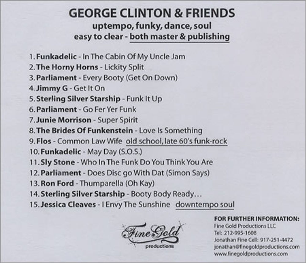 George Clinton George Clinton & Friends US Promo CD-R acetate CD-R ACETATE