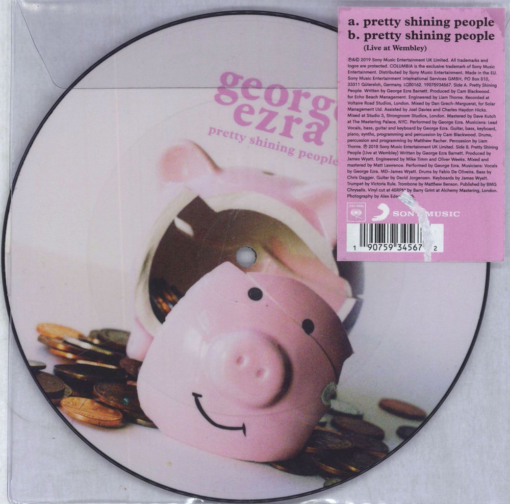 George Ezra Pretty Shining People UK picture disc LP (vinyl picture disc album) 19075934567