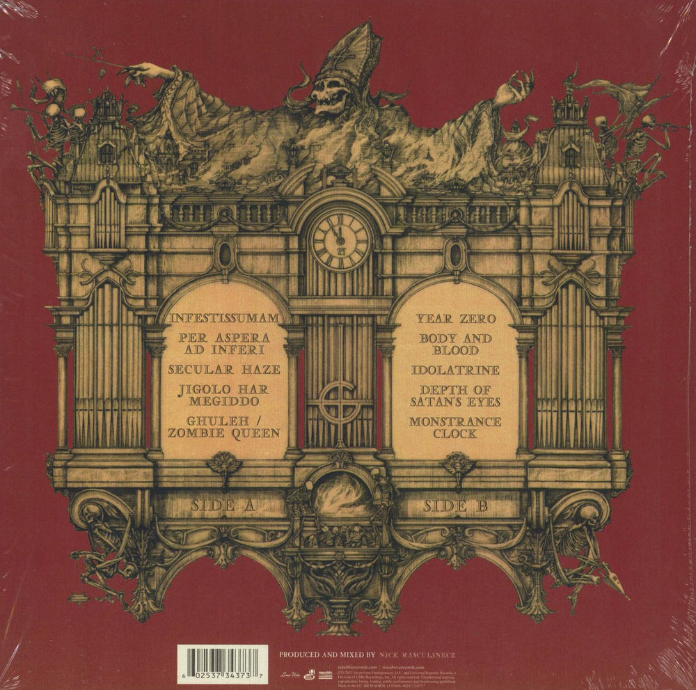 Ghost (Swedish) Infestissumam - Translucent Red UK vinyl LP album (LP record) 602537343737