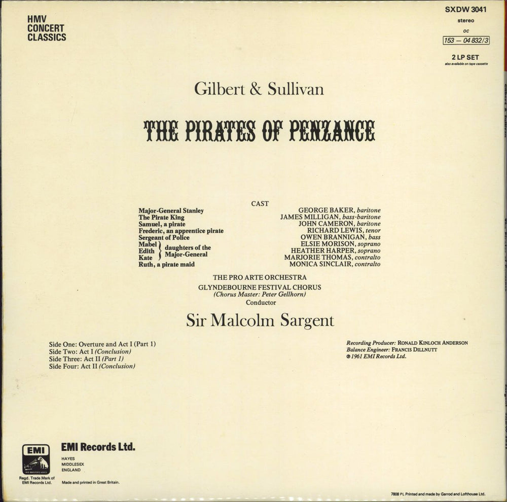 Gilbert & Sullivan The Pirates Of Penzance - 81 UK 2-LP vinyl record set (Double LP Album)