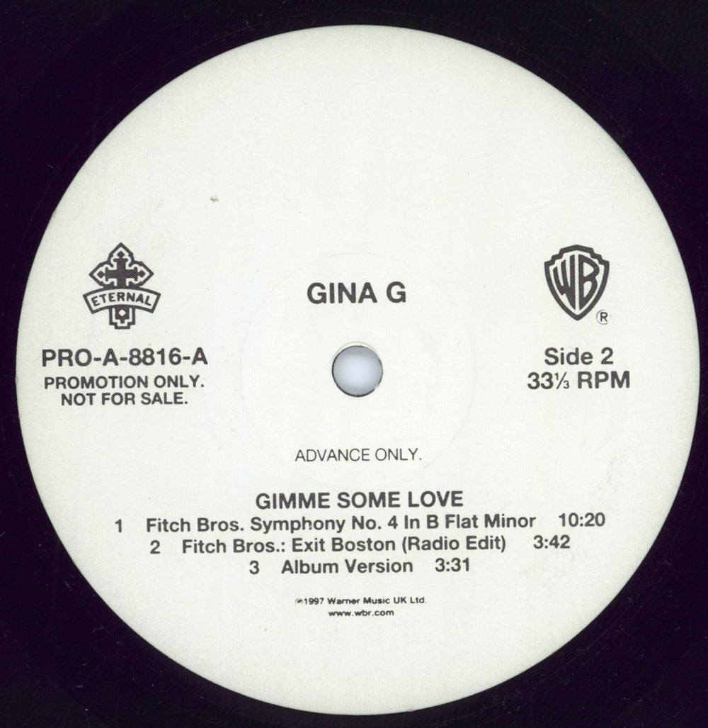 Gina G Gimme Some Love US Promo 12" vinyl single (12 inch record / Maxi-single)