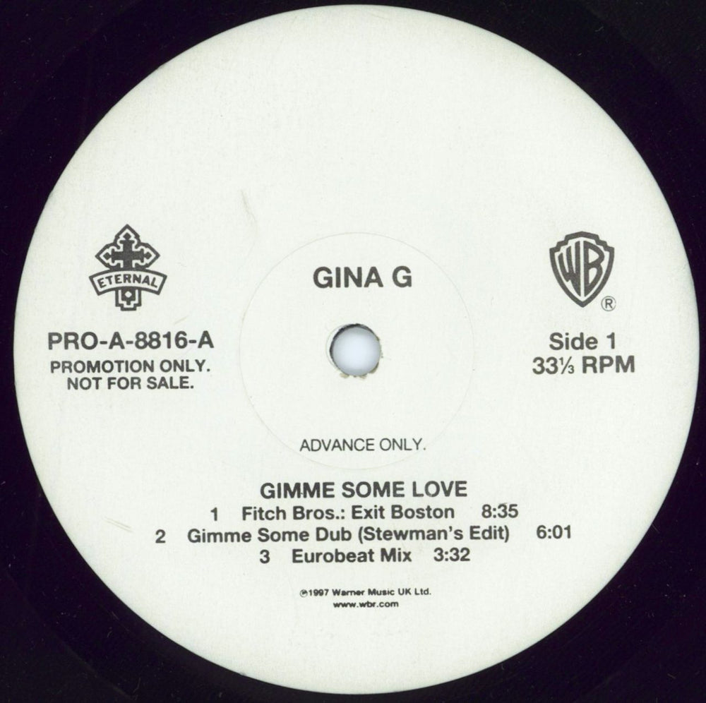 Gina G Gimme Some Love US Promo 12" vinyl single (12 inch record / Maxi-single) PRO-A-8816