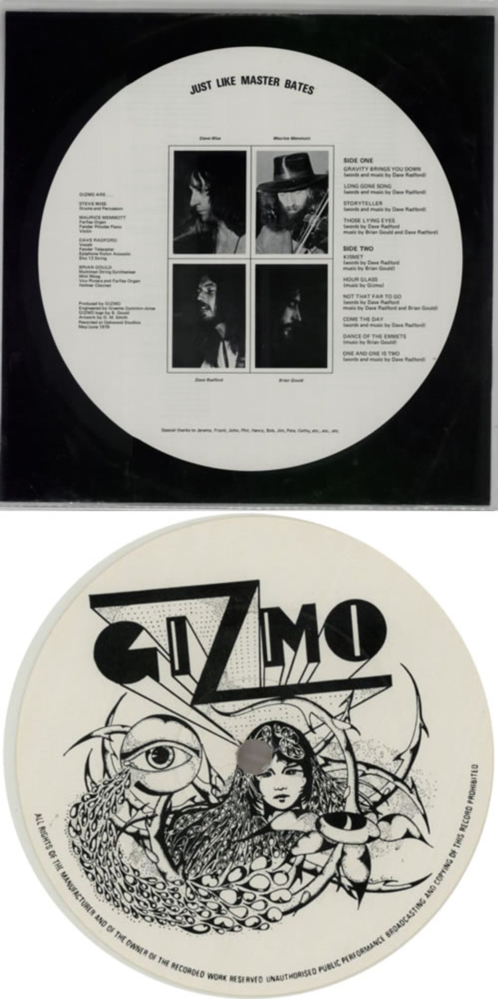 Gizmo Just Like Master Bates - White Vinyl UK vinyl LP album (LP record) GZ-LPJU587401