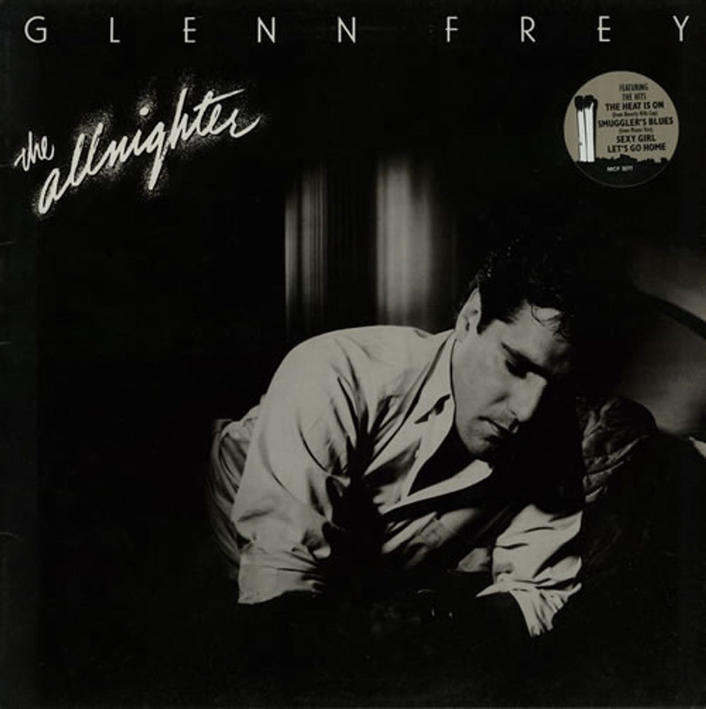 Glenn Frey The Allnighter + Hype Sticker UK vinyl LP album (LP record) MCF3277