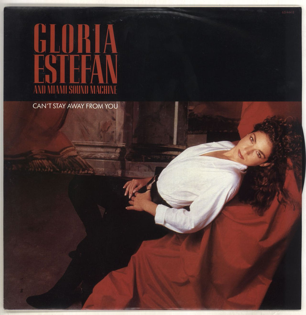 Gloria Estefan Can't Stay Away From You - red p/s UK 12" vinyl single (12 inch record / Maxi-single) 6514448