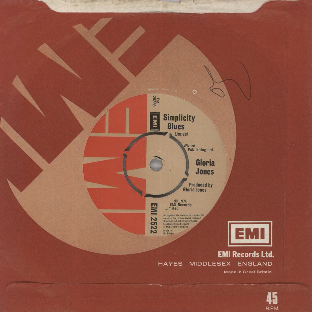 Gloria Jones I Ain't Going Nowhere - Factory Sample UK 7" vinyl single (7 inch record / 45)