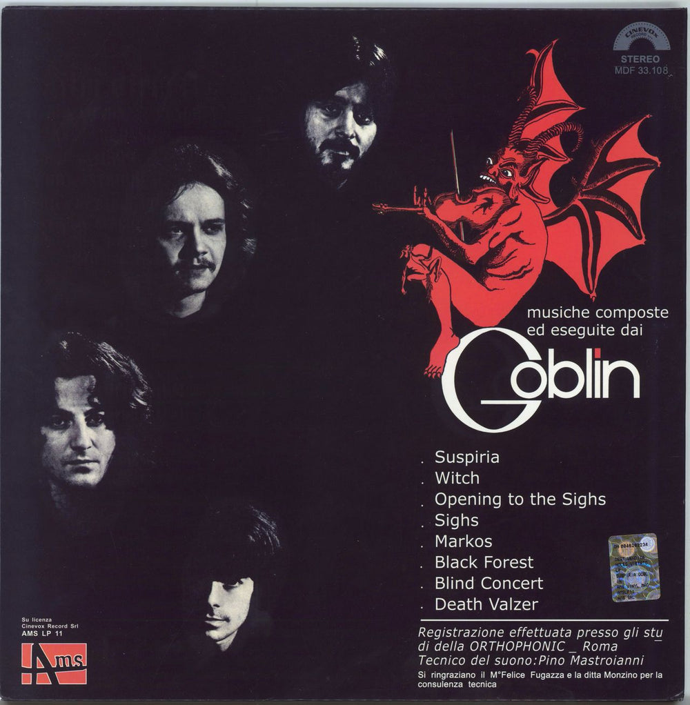 Goblin Suspiria - 180gram Italian vinyl LP album (LP record)