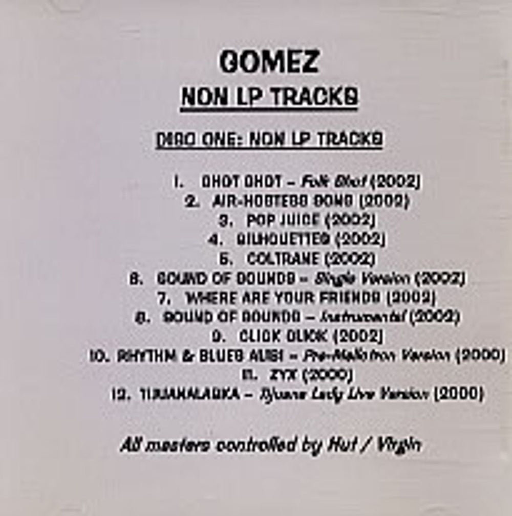 Gomez Non LP Tracks US Promo CD-R acetate CDR ACETATE