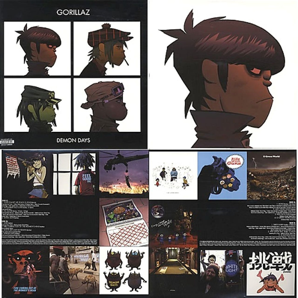 Gorillaz Demon Days UK 2-LP vinyl record set (Double LP Album) GLZ2LDE324353