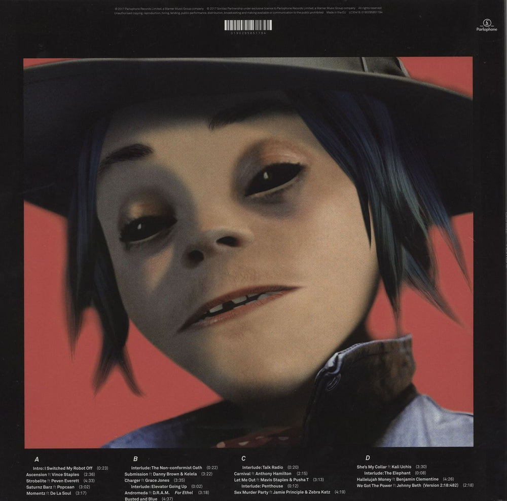 Gorillaz Humanz - 180 Gram Black Vinyl - Sealed UK 2-LP vinyl record set (Double LP Album) 190295851194