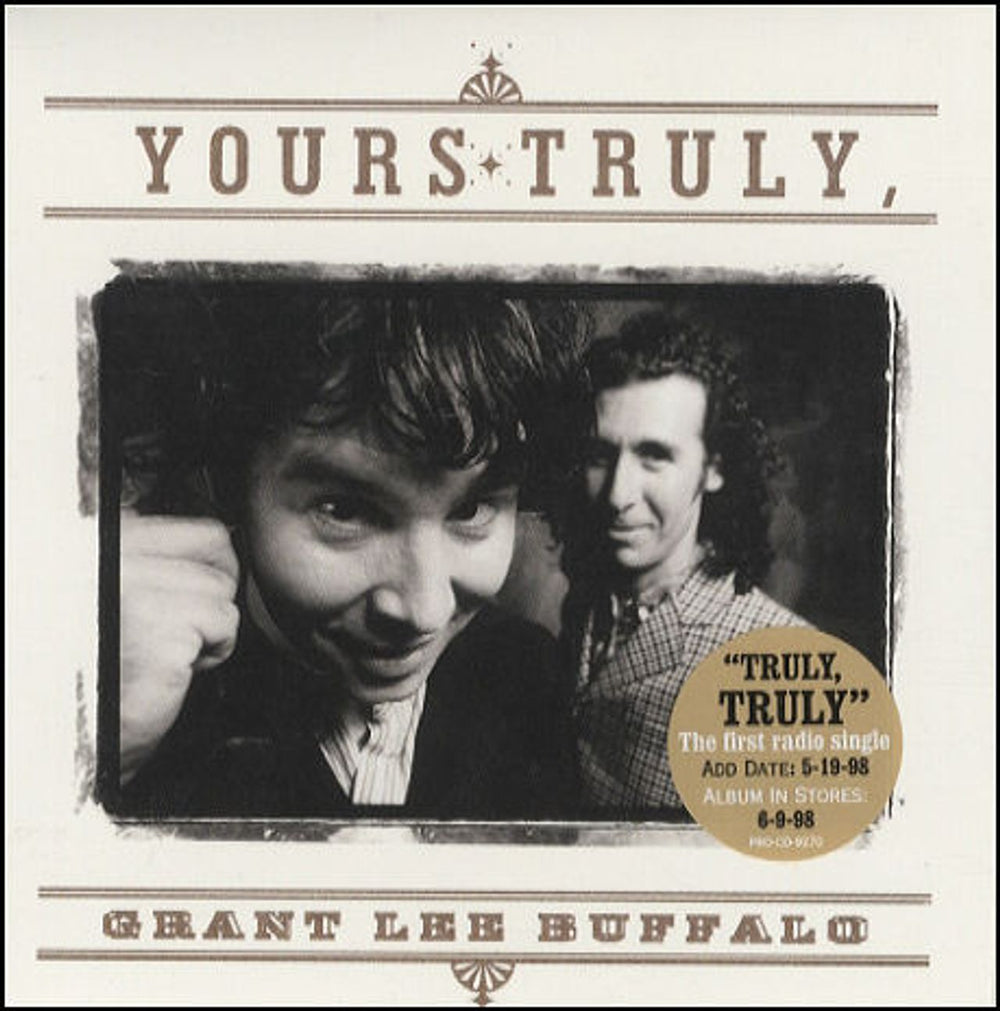 Grant Lee Buffalo Yours Truly US Promo CD single (CD5 / 5") PRO-CD-9270