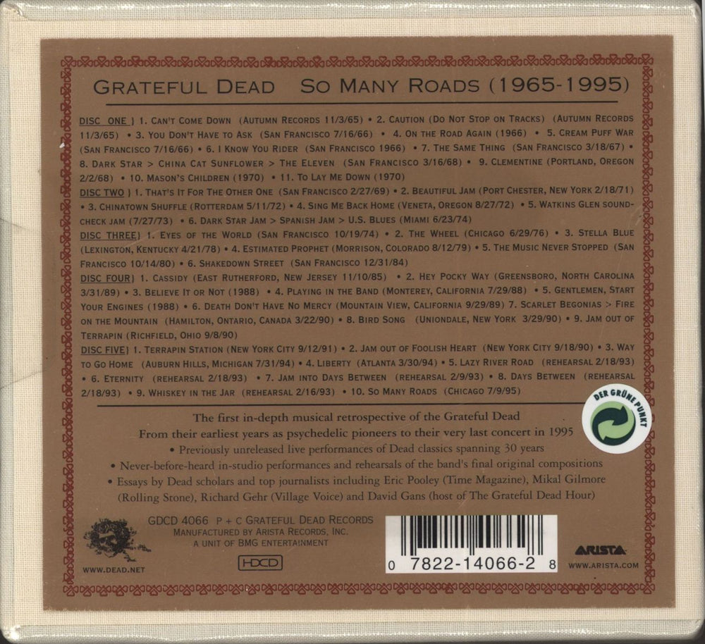 Grateful Dead So Many Roads (1965-1995) - Sealed US CD Album Box Set GRDDXSO829343