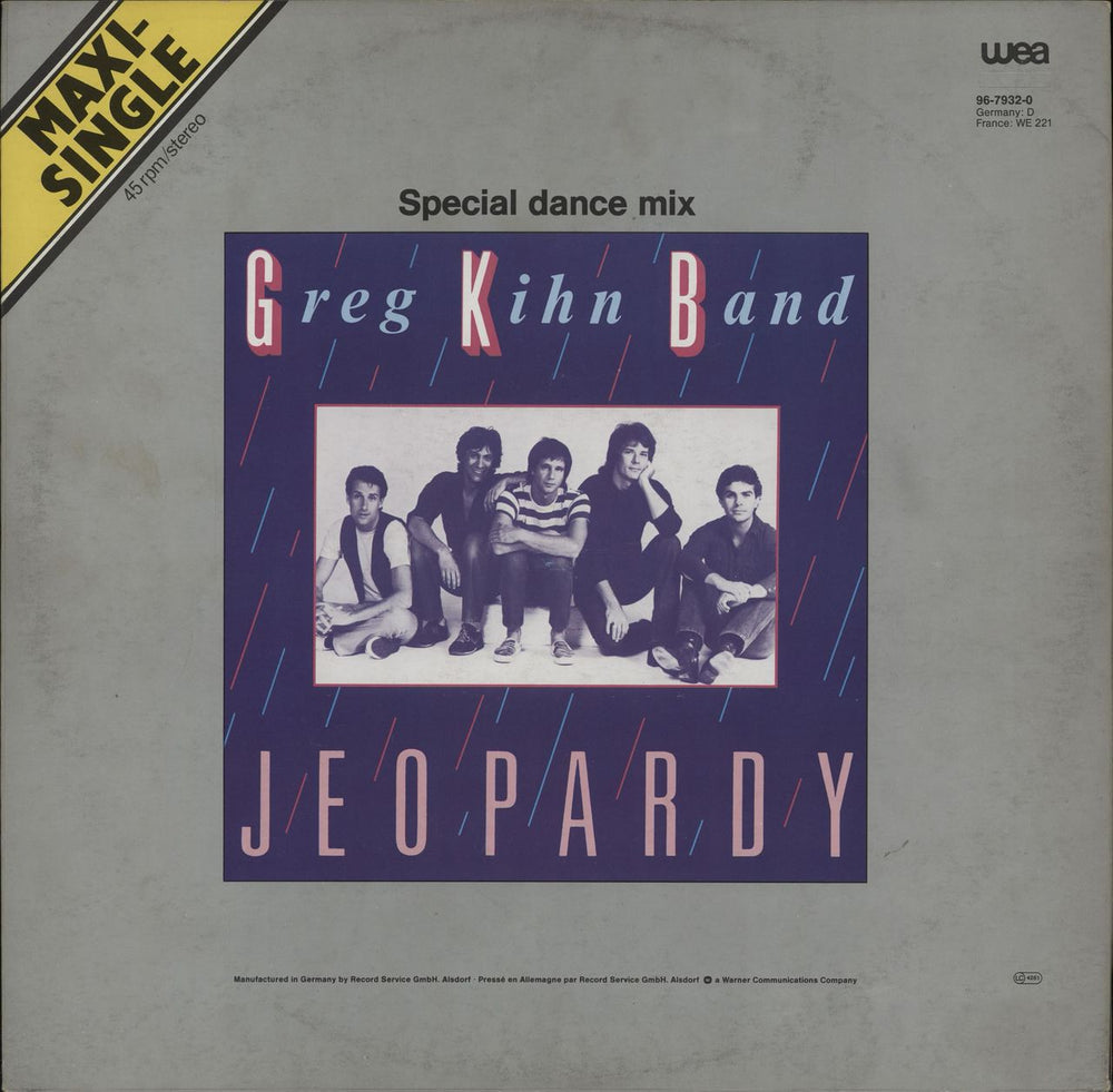 Greg Kihn Jeopardy German 12" vinyl single (12 inch record / Maxi-single) 96-7932-0