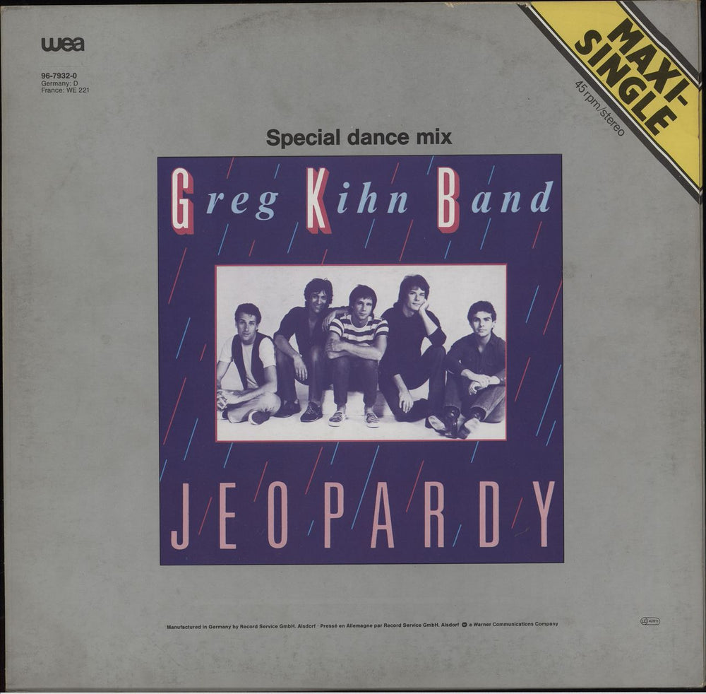 Greg Kihn Jeopardy German 12" vinyl single (12 inch record / Maxi-single) GC112JE759192