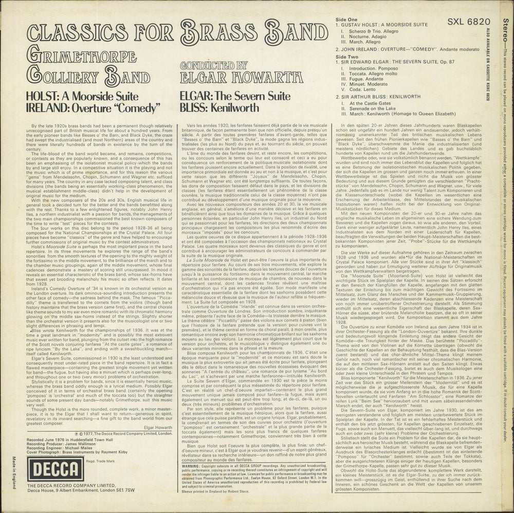 Grimethorpe Colliery Band Classics For Brass Band - Test Pressing UK vinyl LP album (LP record)