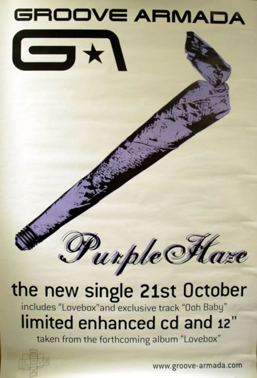 Groove Armada Purple Haze UK Promo poster 60 X 40