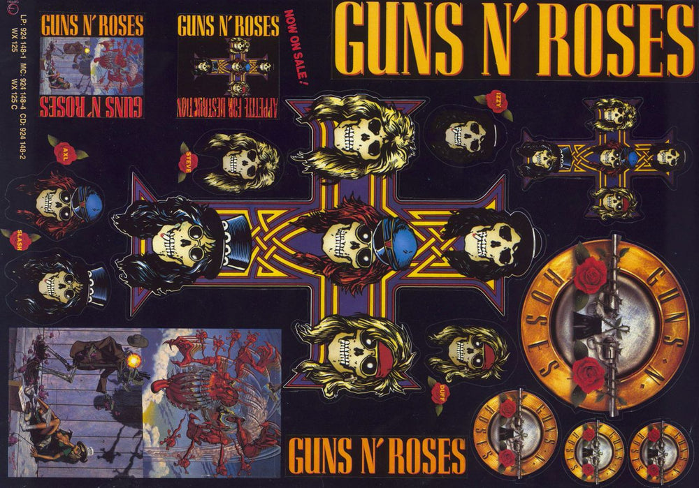 Guns N Roses GN'R Lies + Stickers German vinyl LP album (LP record)