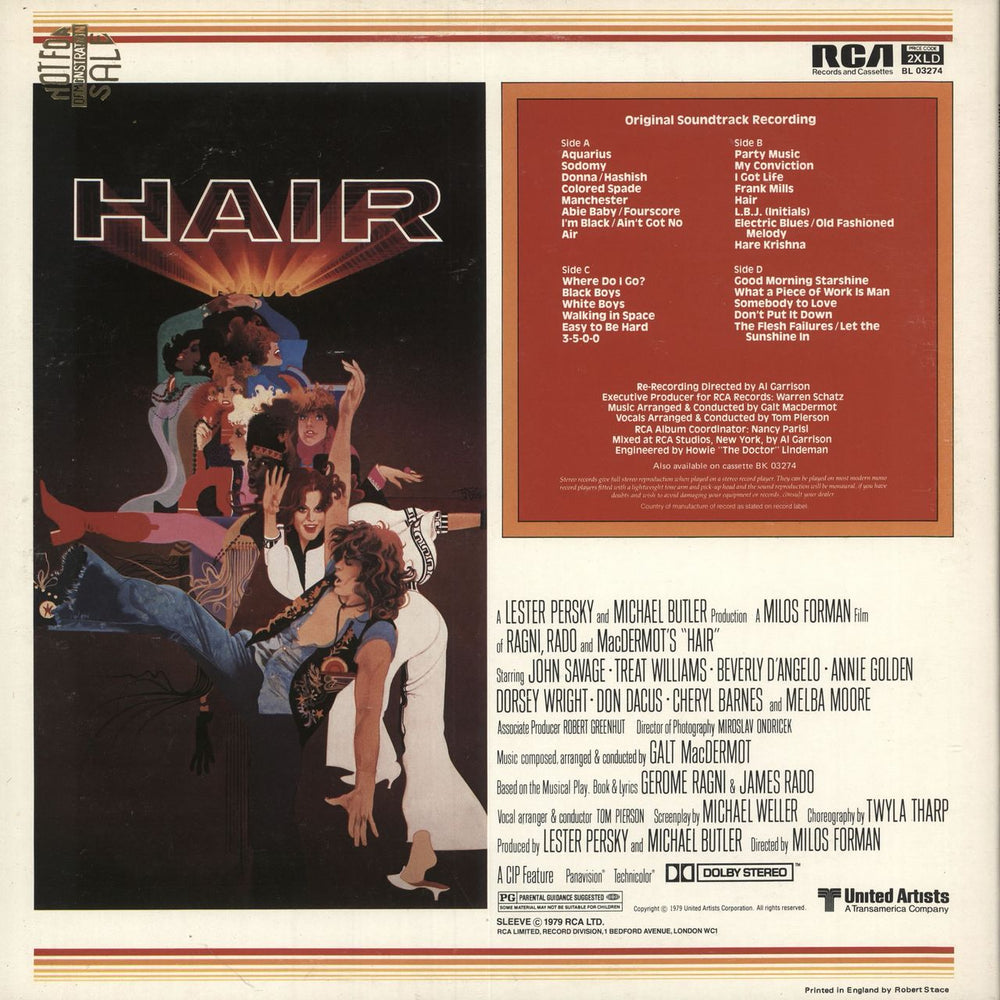 Hair (The Musical) Hair UK 2-LP vinyl record set (Double LP Album)