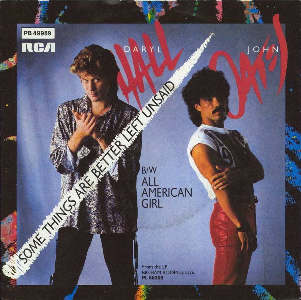 Hall & Oates Some Things Are Better Left Unsaid German 7" vinyl single (7 inch record / 45) PB49989
