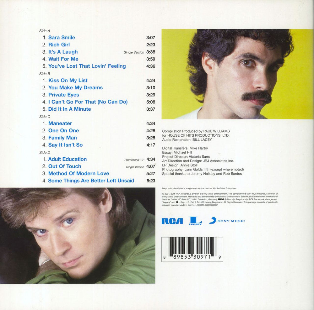 Hall & Oates The Very Best Of - Blue and Grey Vinyl UK 2-LP vinyl record set (Double LP Album) 889853309719