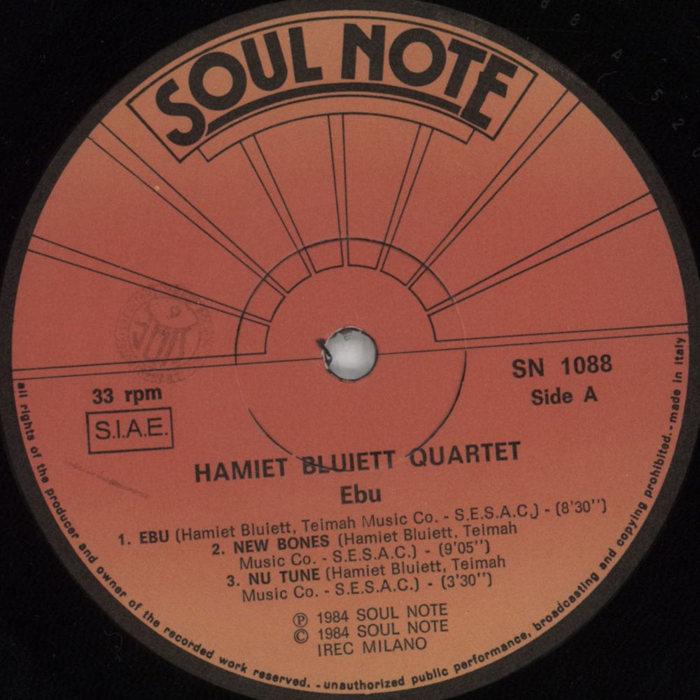 Hamiet Bluiett Ebu Italian vinyl LP album (LP record) I9MLPEB824075