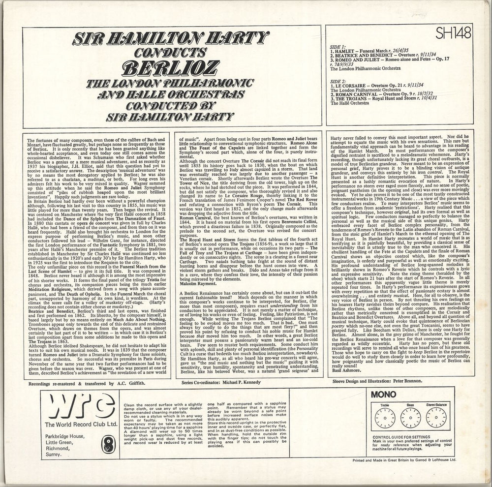 Hamilton Harty Sir Hamilton Harty Conducts Berlioz UK vinyl LP album (LP record)