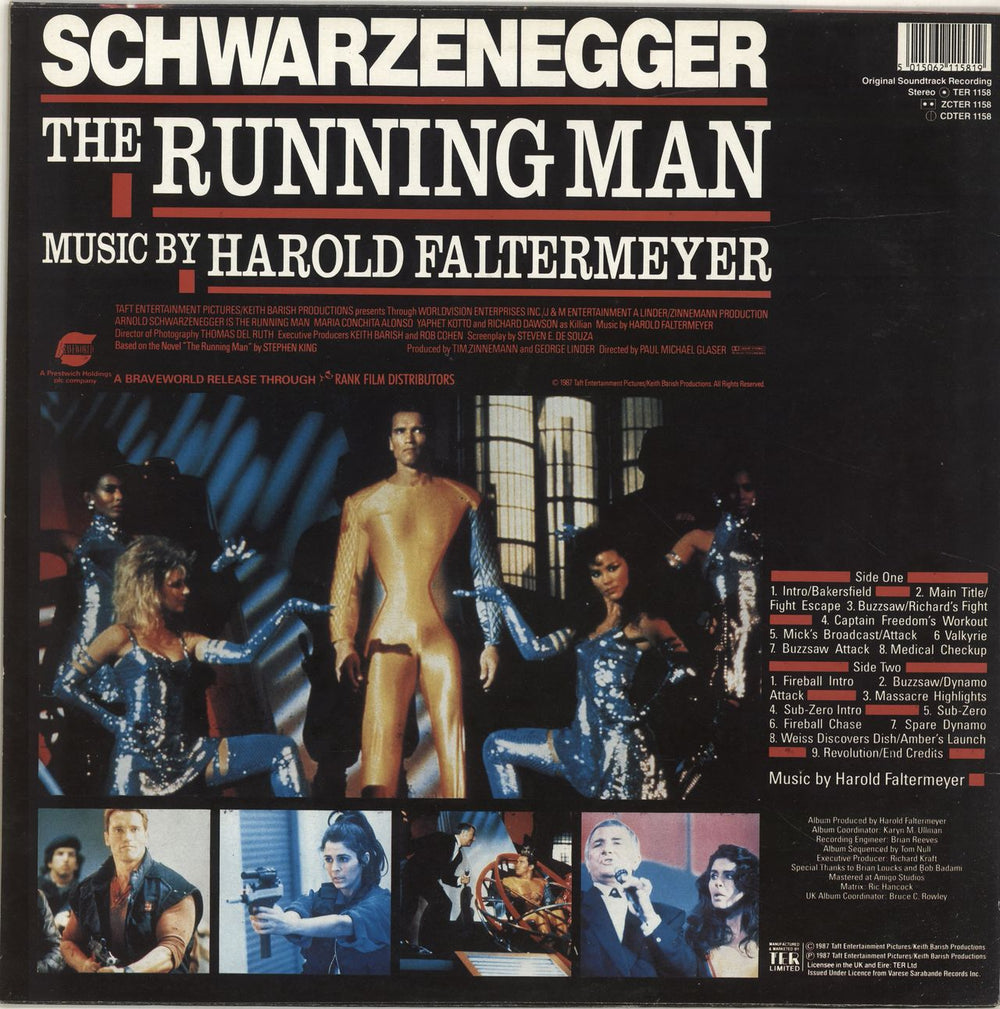 Harold Faltermeyer The Running Man UK vinyl LP album (LP record) 5015062115819