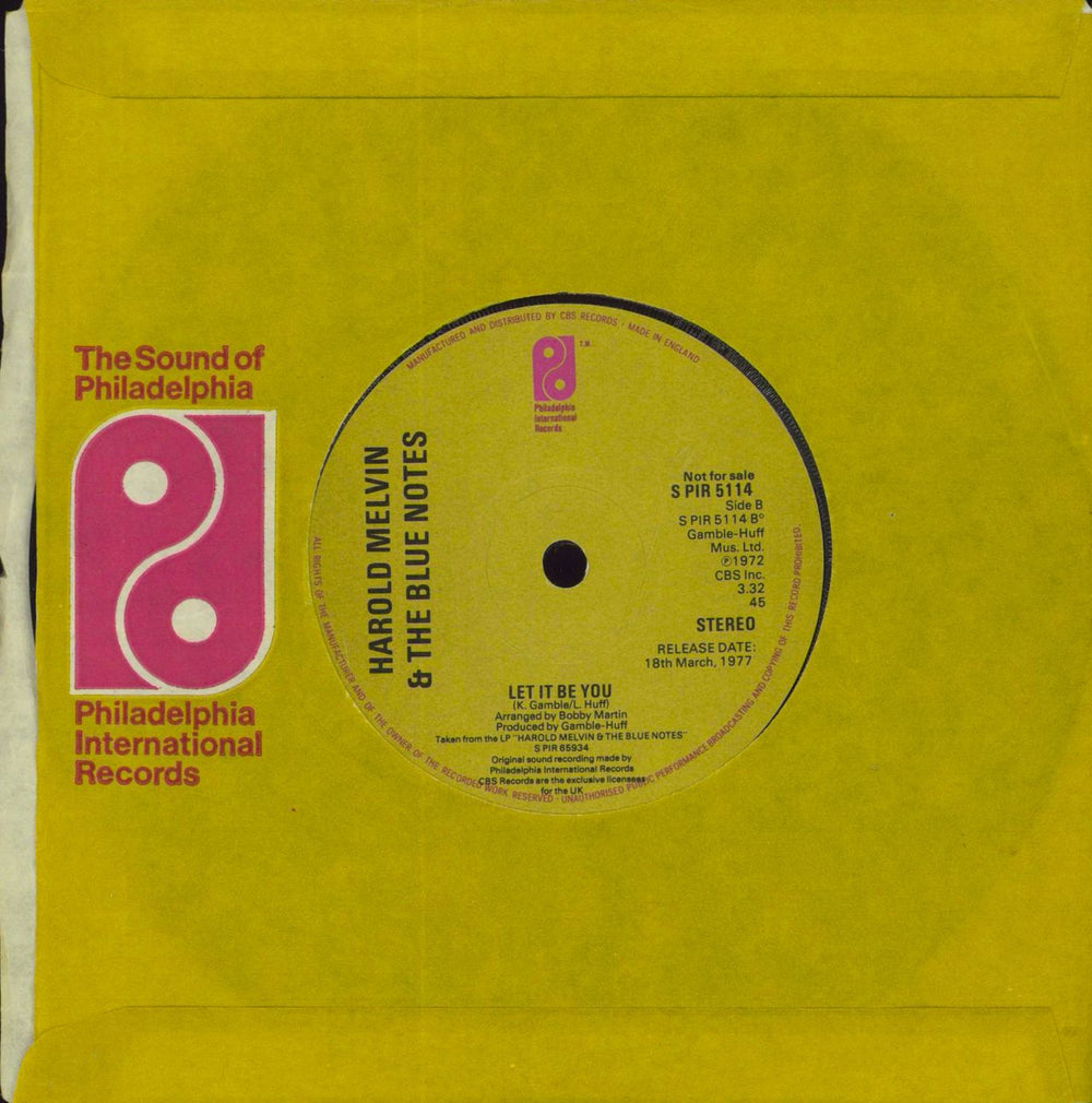 Harold Melvin & The Blue Notes Where Are All My Friends - A Label UK Promo 7" vinyl single (7 inch record / 45)