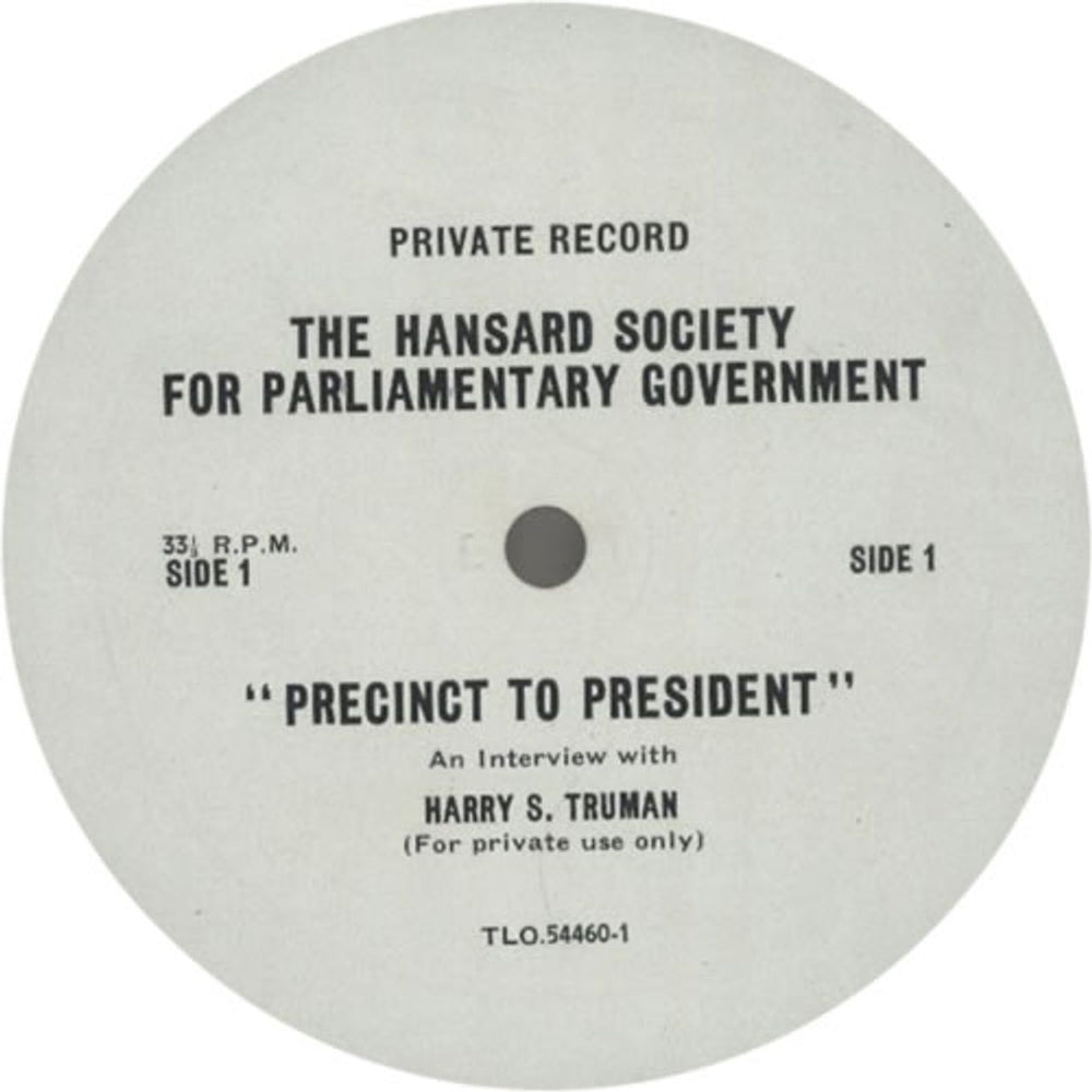 Harry S. Truman Precinct To President US vinyl LP album (LP record) H04LPPR623593