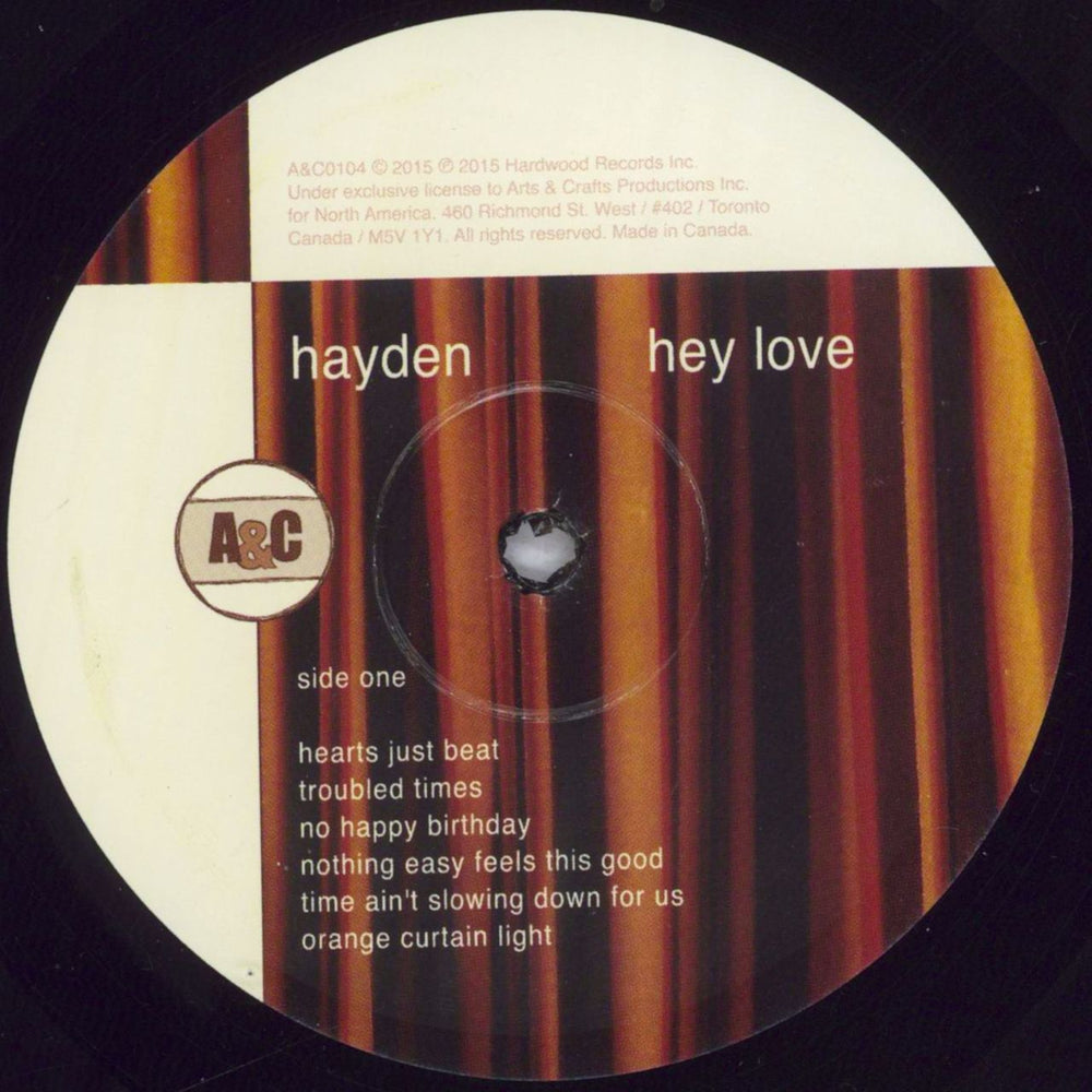 Hayden Hey Love US vinyl LP album (LP record) H10LPHE829498