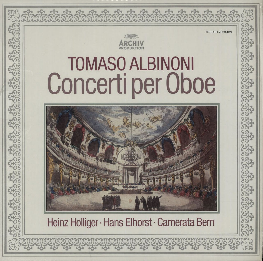 Heinz Holliger Tomaso Albinoni: Concerti Per Oboe German vinyl LP album (LP record) 2533409