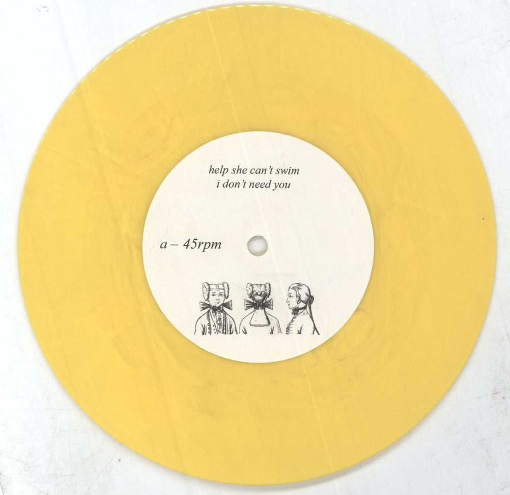Help She Can't Swim I Don't Need You - Yellow vinyl UK 7" vinyl single (7 inch record / 45) 5039261504670