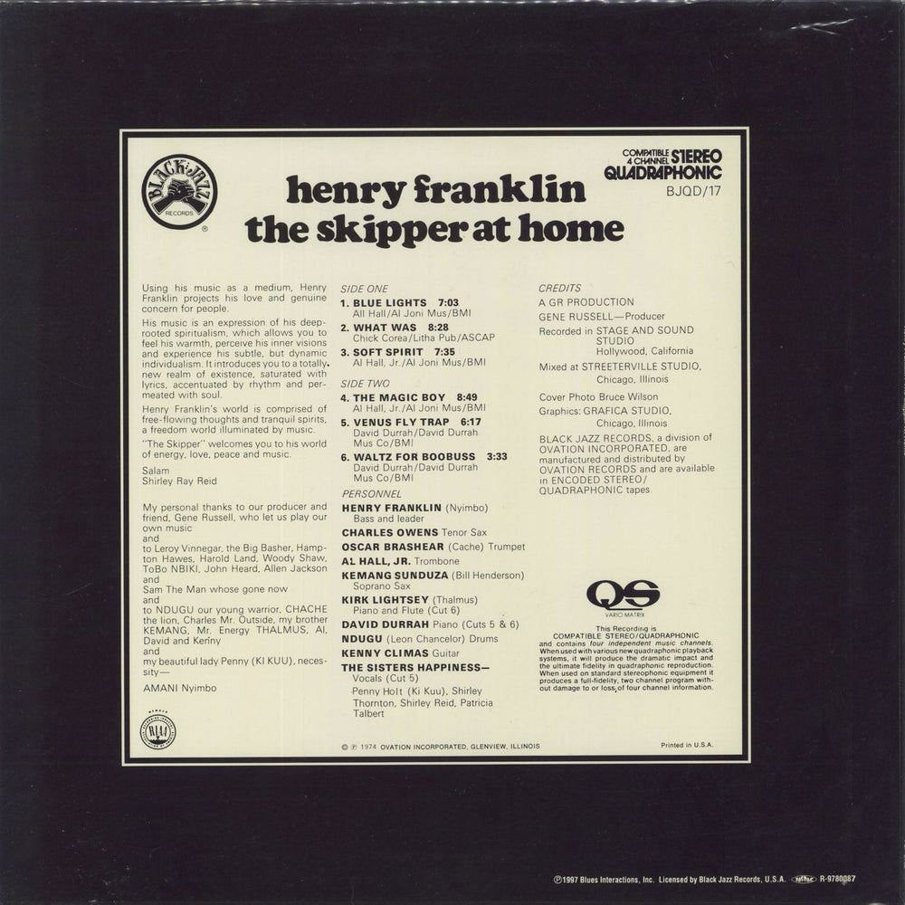 Henry Franklin The Skipper At Home - Quad Japanese vinyl LP album (LP record)